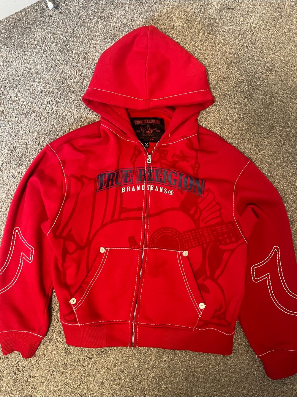 True Religion Buddha Big T Zip Hoodie
